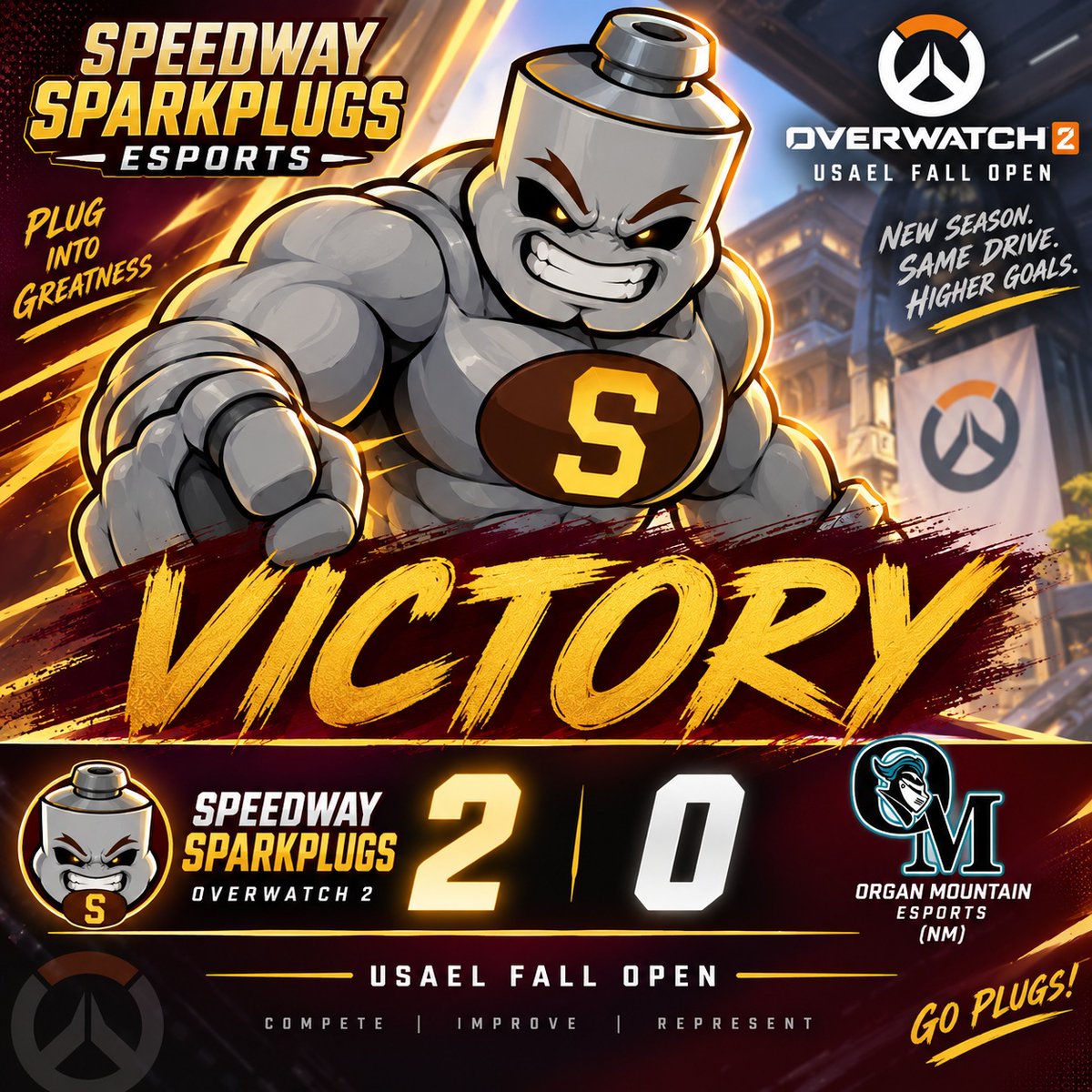 SpeedwayEsports's tweet photo. Overwatch opens the @USAELesports Fall Open with a 2-0 win over Organ Mountain (NM)! 🔥 After a few minutes shaking off the rust, the team locked in, found its rhythm, and pulled together to secure the win! 🎯 #Esports #Overwatch2 #USAE https://t.co/TkJQX6M1lX