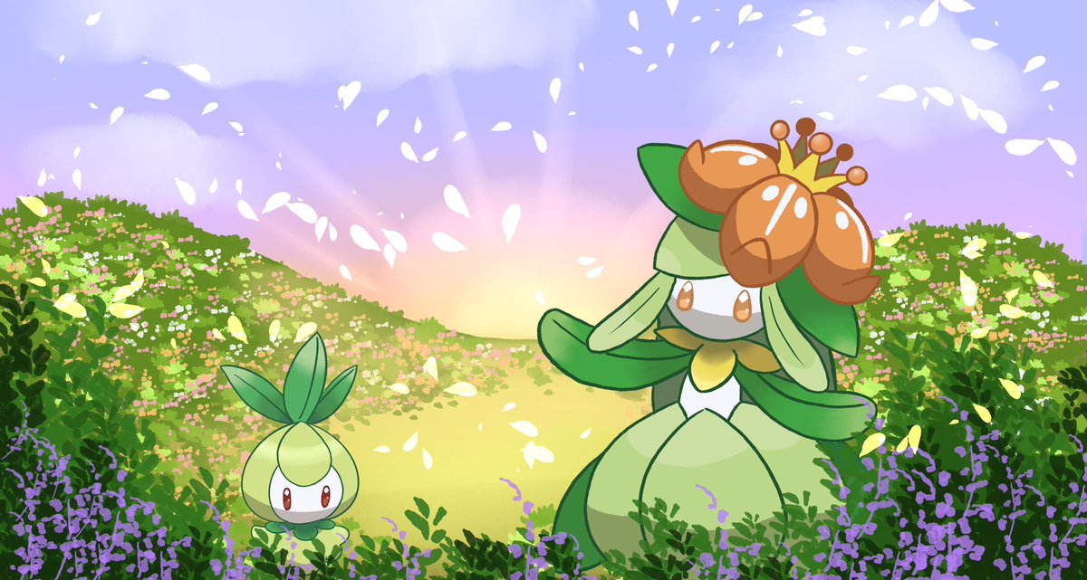 CottonsCandiez's tweet photo. Girly pops hanging out in a field #Pokemonㅤ #pokemonart #lilligant #petilil #pokemonfanart #fanart #moots #landscape https://t.co/vKbLbEp6dR
