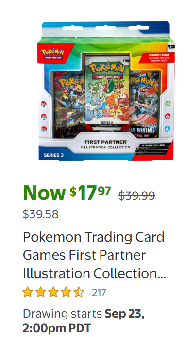 PokemonDealsTCG's tweet photo. New 30th Celebration Drawings Online at Walmart 9/23 at 2PM PT / 5PM ET!⚡️

All Drawings
➡️https://t.co/gHmQewZmNH

Current listings include 30th Celebration Knock Out Boxes and First Partner Series 3

We'll post if more items get added! Follow for updates!

#Pokemon #AD https://t.co/lo4roLN4M7