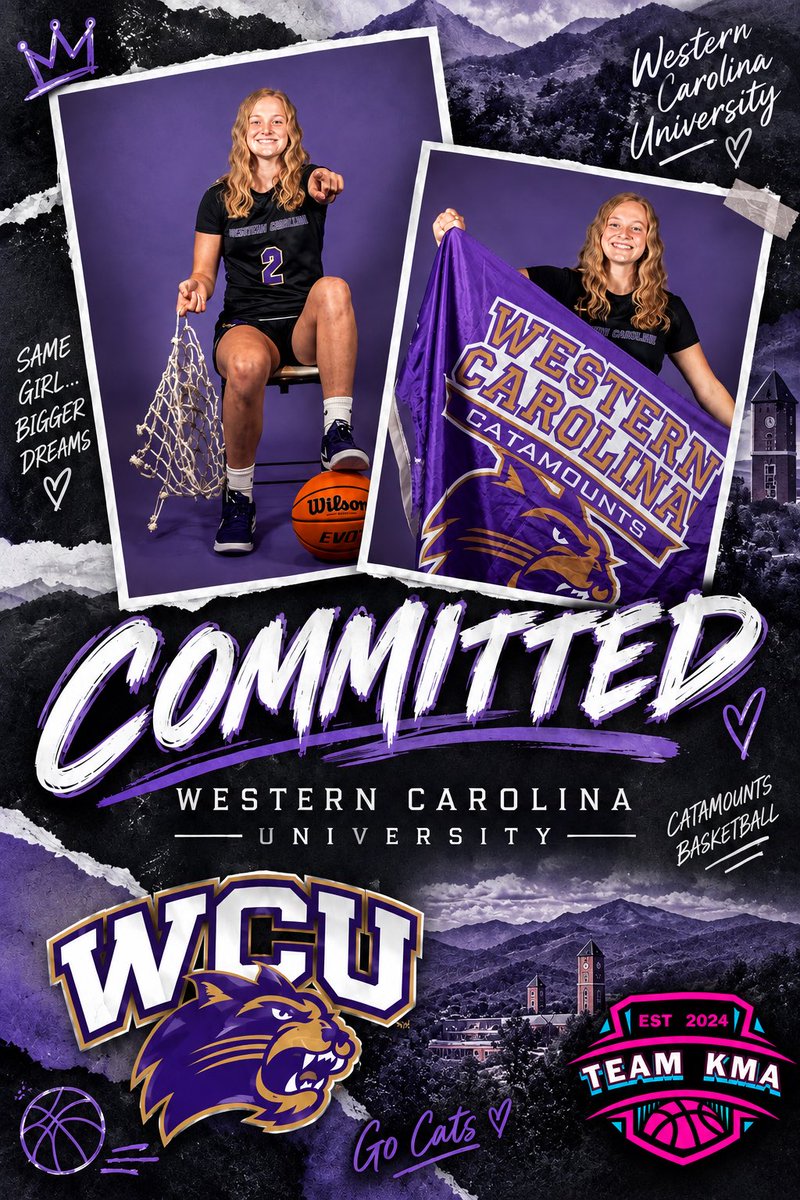 AvaWaugh_12's tweet photo. Beyond blessed and excited to announce that I’m officially committed to Western Carolina! 💜💛
Thank you to everyone who has believed in me and supported me. This is just the beginning! Go Cats!! 
@coachkent02 @Assist_U_ @InsiderExposure @CatamountWBB 
@_coachsyd31 https://t.co/Rnk4vnqcoP