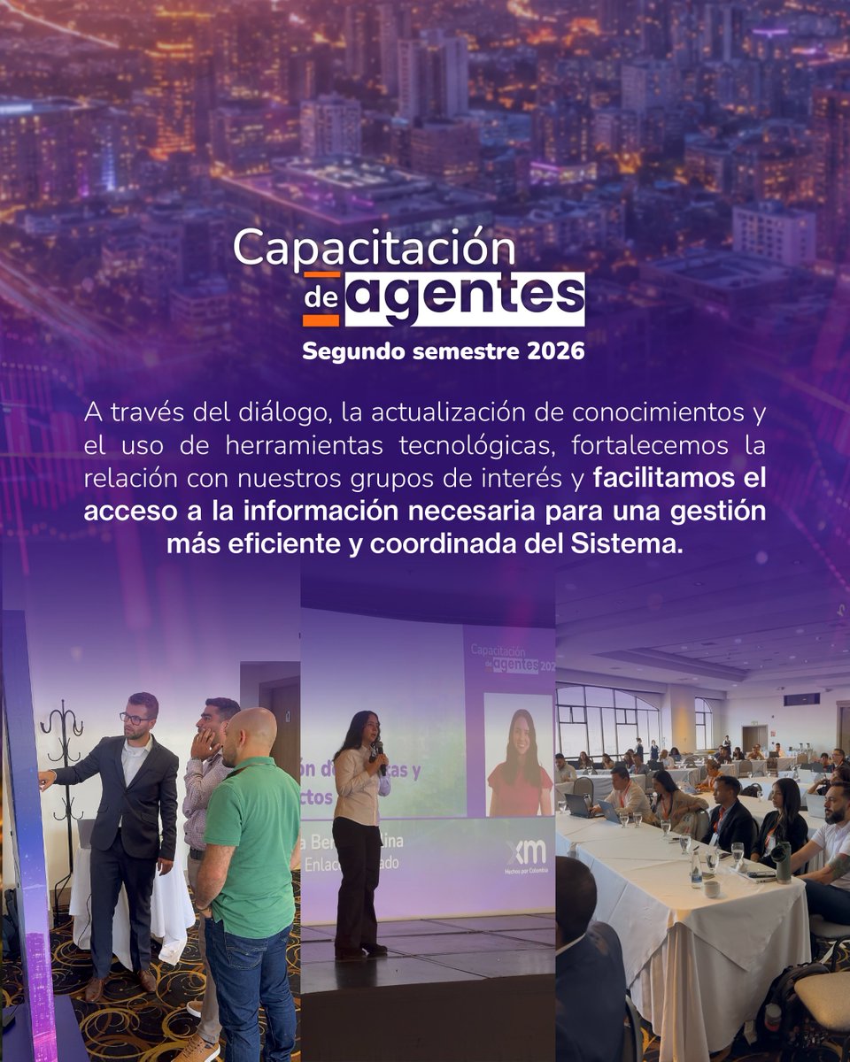 XM_SA_ESP's tweet photo. Desde XM, seguiremos promoviendo espacios de formación y diálogo como la #Capacitacióndeagentes que fortalezcan la democratización del conocimiento, el uso de las herramientas, la información y las capacidades necesarias para afrontar los retos del sector. https://t.co/isgAglkL1r