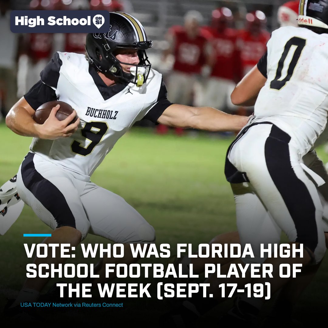 HSOnSIFL's tweet photo. Help select the Florida High School Football Player of the Week! ⬇️ https://t.co/CXrN2wIn2L