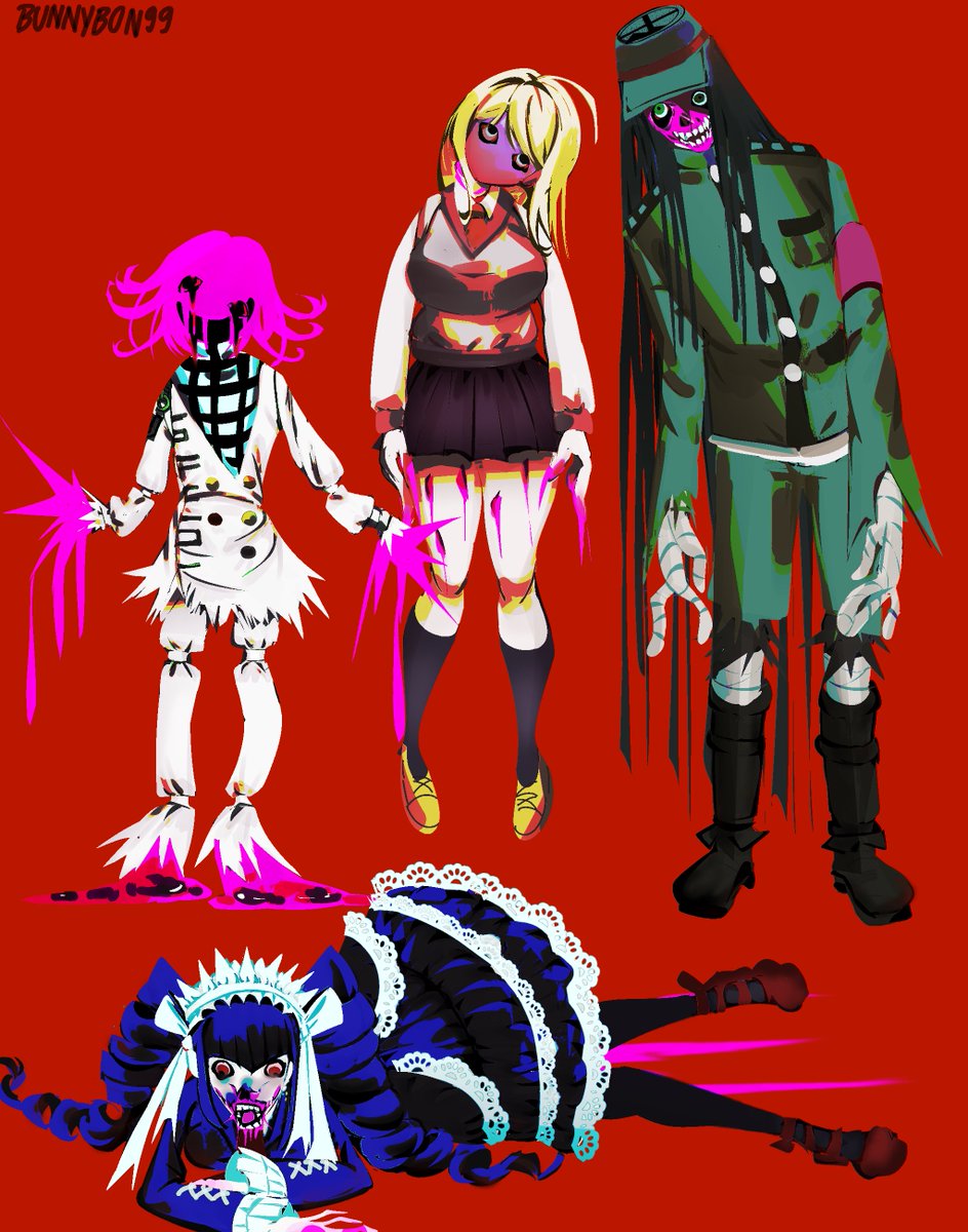 Bon99Bunny's tweet photo. Some Danganronpa characters as if they were part of an analog horror series (which honestly doesn't make much sense).
#danganronpa #ダンガンロンパ https://t.co/p9xQHgPoCg