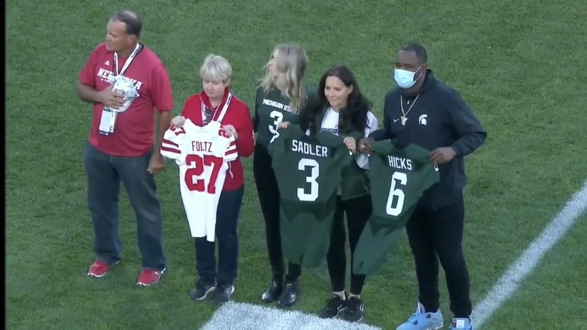 HuskerGI's tweet photo. Football divides us, and football unites us. Game week between Nebraska &amp; Michigan State will always carry a silent reflection. Forever #SF27 &amp; #MS3 https://t.co/ChzkP8E61w