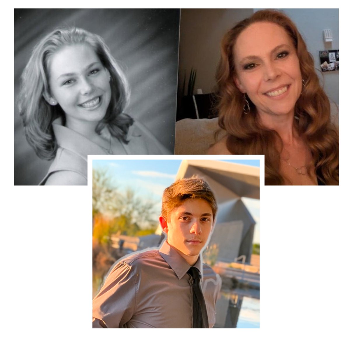 Bryanne's tweet photo. Talking to the void...
Hanging out with my oldest today. We were going through photos, came across my senior photo, and grabbed his to show how much we look alike. From 17 to 45, time flies. 💕✨ https://t.co/4QuEgGqDMs