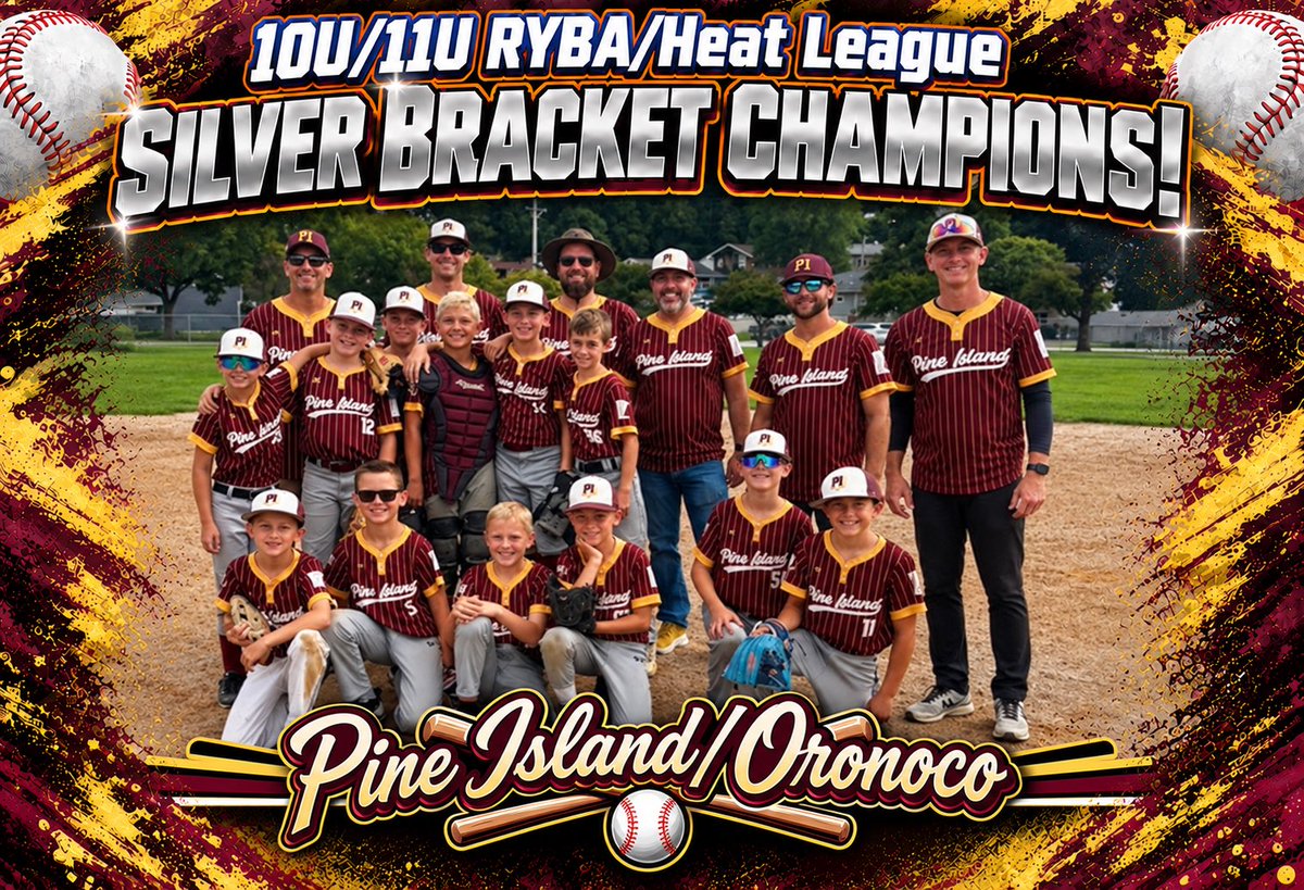 HeatRochester's tweet photo. RYBA/Heat Fall Sunday League
10U/11U Division

Gold Bracket
Champions - Rochester Tornadoes
2nd - Rochester Heat
3rd - Blooming Prairie
4th - Austin

Silver Bracket
Champions - Pine Island/Oronoco
2nd - D-BAT Rochester Riders
3rd - Renegades
4th - Dover-Eyota https://t.co/rdjFbPikRW