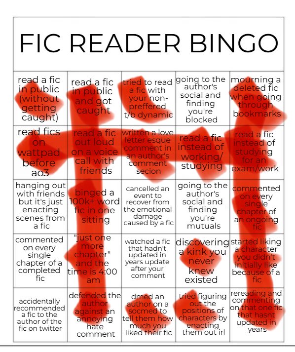 ig0withthefl0w's tweet photo. 2 bingos for writer and 3 for reader!! https://t.co/fvGR9wyDTZ