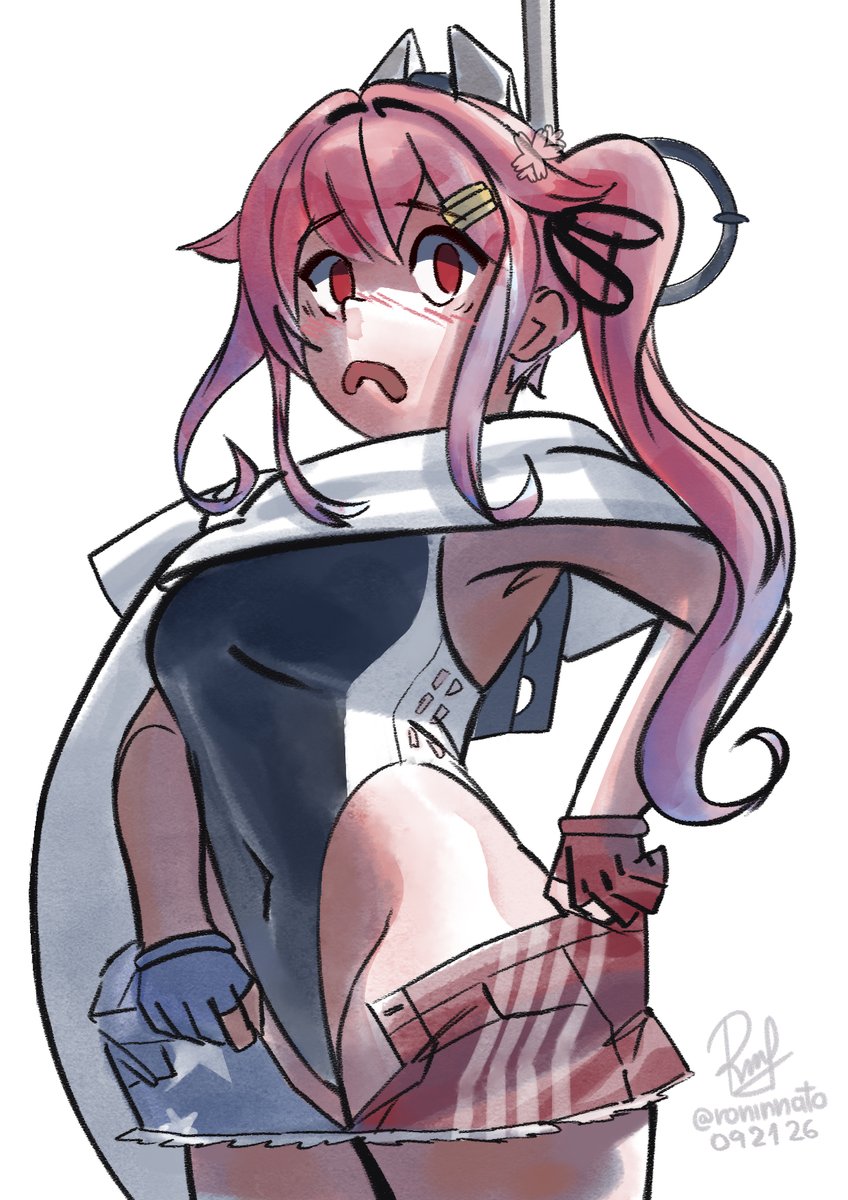 roninnato's tweet photo. Cellophane Noodles trying someone's else clothes
#艦これ版深夜の真剣お絵描き60分一本勝負 
#艦これ版真剣お絵描き60分一本勝負_20260921 https://t.co/RJV2Q4b33u