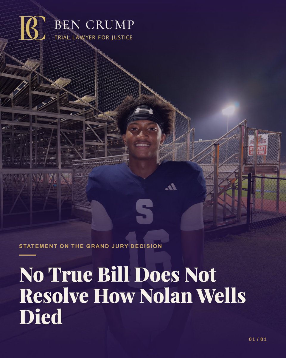 AttorneyCrump's tweet photo. No True Bill Does Not Resolve How Nolan Wells Died https://t.co/50jexP6XSB