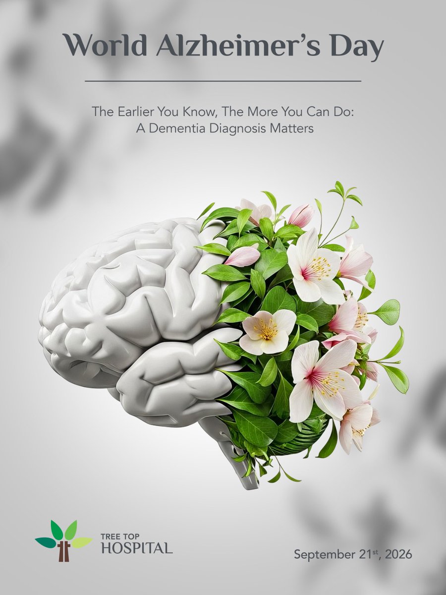 treetophospital's tweet photo. Dementia rarely announces itself. It creeps in quietly a forgotten name, a place that suddenly feels unfamiliar.

Early diagnosis changes the story: better treatment options, time to plan, families equipped to help.

 #TTH #ExcellenceInHealthcare https://t.co/5s3BHvSxZg