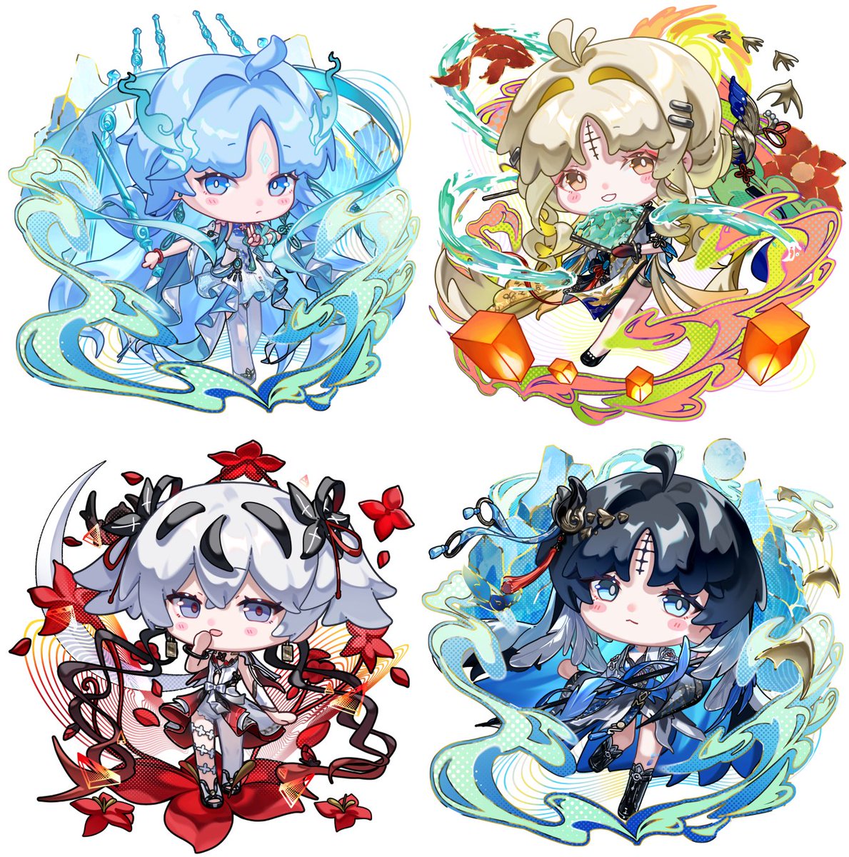AQ_Haru101's tweet photo. รวมงานจิบิ WUWA ที่เราวาดค่ะ OwO Wuwa chibi collection https://t.co/OOXjRj2emF