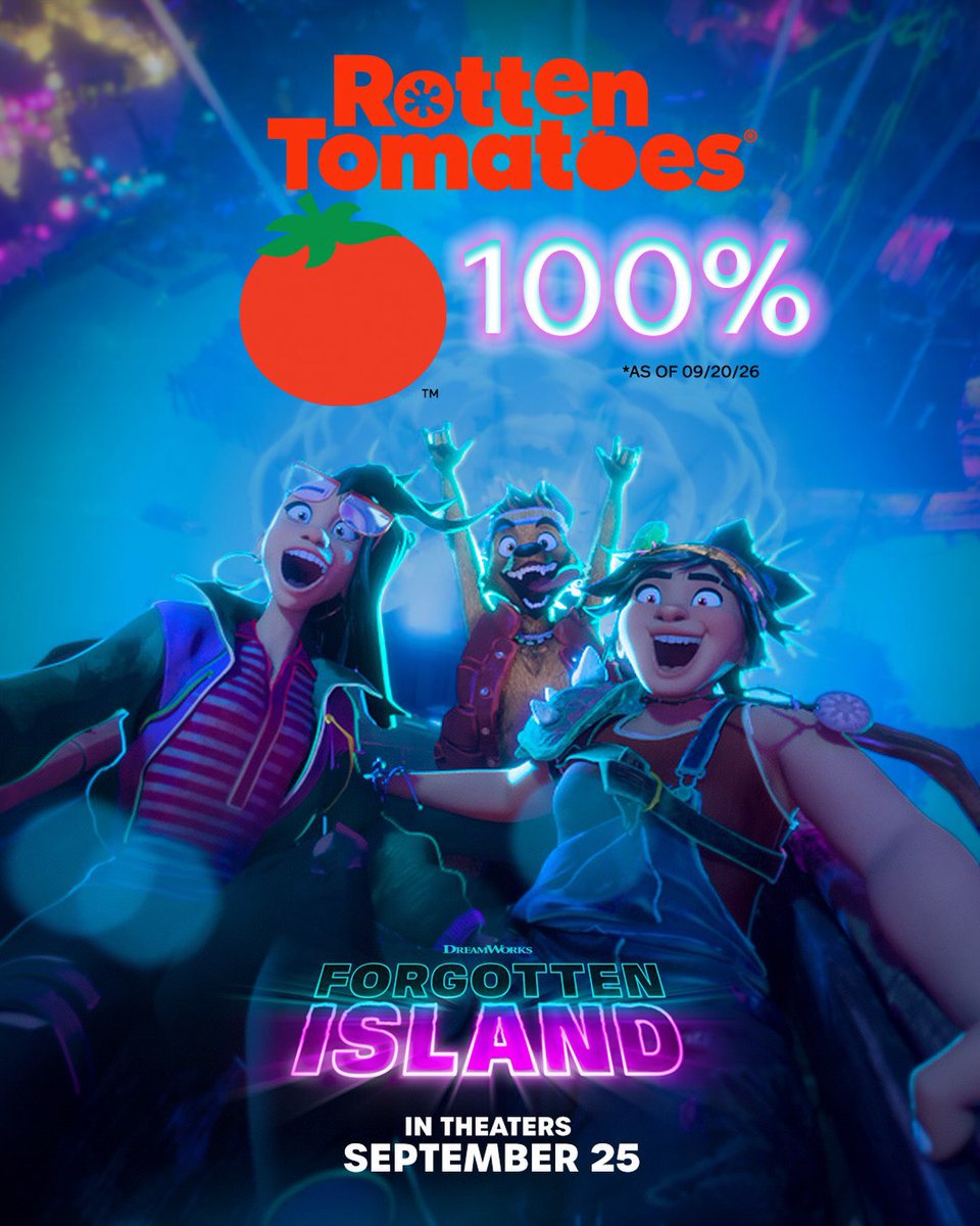 UniversalIND's tweet photo. Waaapoosh!!! Forgotten Island is currently 100% on @rottentomatoes 
Experience Forgotten Island only in theaters THIS FRIDAY - get tickets now: Link in bio. https://t.co/ZekzYJfSJZ