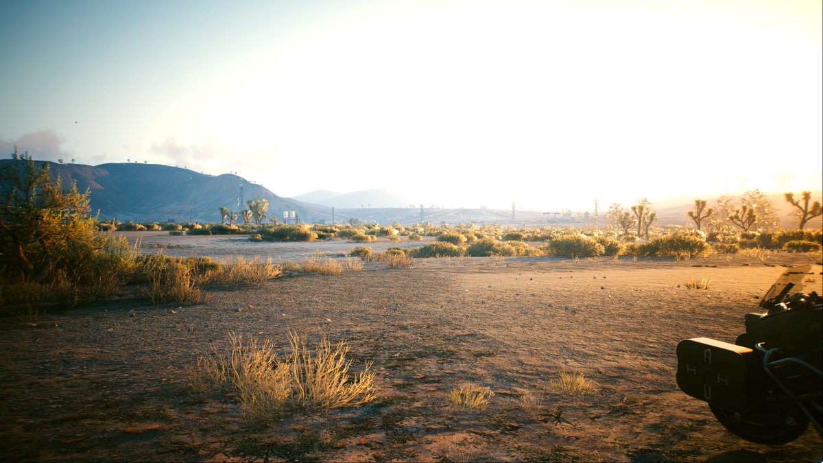 StreetyteertS's tweet photo. Been having a pretty fun time on my new PC downloading hella mods for Cyberpunk, been doing the cringe thing of making backstories for them and giving them and everything!

Bonus picture as I found the atmosphere beautiful out in Nomad land..

#Cyberpunk #Cyberpunk2077 https://t.co/f0Hgi1anVT