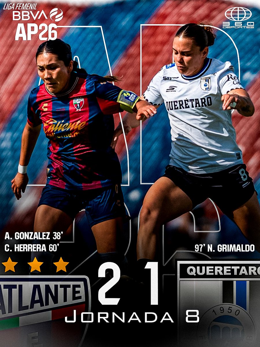 360deportesmx's tweet photo. Termina la #Jornada8 de la #LigaMXFemenil y aquí te dejamos los ultimos 4 partidos donde hubo sorpresas el dia de hoy.

#Apertura2026 https://t.co/P49wNjNX4K