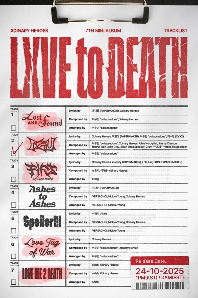 strayina's tweet photo. This time only 2 songs CO-written by Xdiz...not even fully written. I'm inclinced to believe they truly scrapped all the songs Gunil had any involvement in https://t.co/CCoFHjvbEi