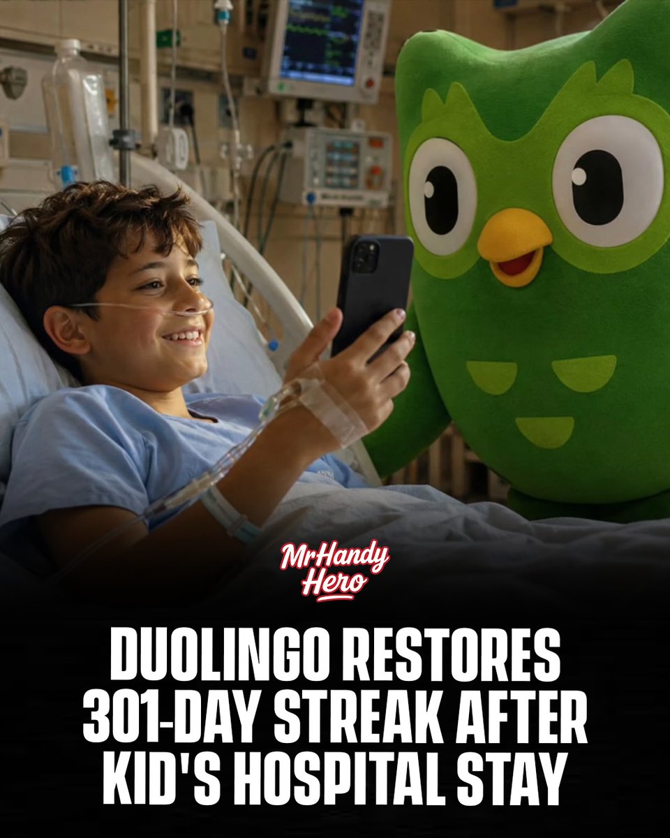 benjaminleeu6qq's tweet photo. Duolingo restored a 10-year-old boy’s 301-day streak after he lost it while hospitalized. His mother appealed on X, and after more than 18 million views, the company restored it, adding Gems and a Streak Shield. https://t.co/gEbLHvIvm7