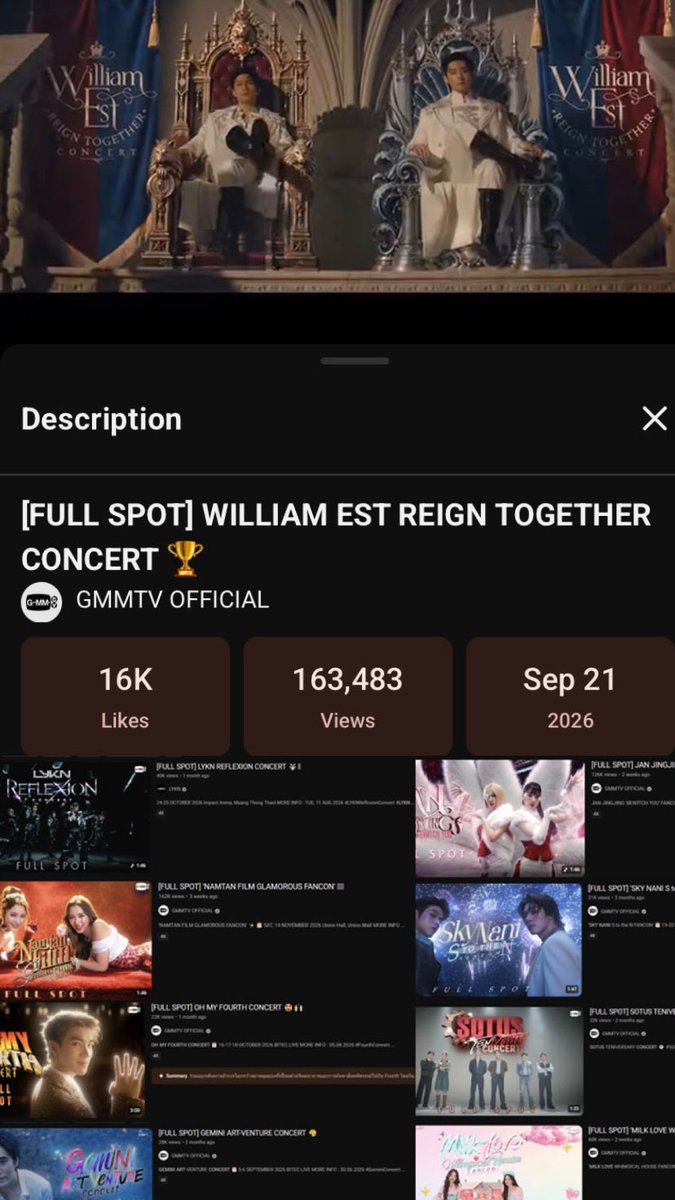 WETrendingTeam's tweet photo. WESTIES WE DID IT 😭🔥

WILLIAM EST REIGN TOGETHER CONCERT trailer is officially the MOST VIEWED CONCERT TRAILER OF 2026 on YouTube!!

Two worlds collided and the whole fandom showed up. Proud doesn’t even cover it. December 5-6, Impact Arena, We’re coming.

#WilliamEstConcert #WilliamEst