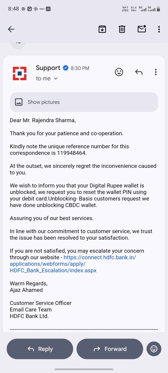 Rajendra201093's tweet photo. @HDFC_Bank @RBI Pls mara issue resolved kariye https://t.co/AVi1OsWpFI