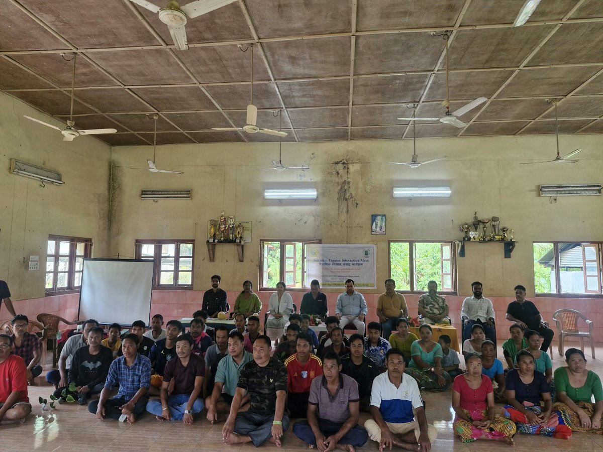 CIARIPortblair's tweet photo. ICAR–KVK Nicobar, in collaboration with UTATMA, organized a Scientist–Farmer Interaction Programme at Tapoiming Village, Car Nicobar, on 21 September 2026. Farmers interacted with experts on improved farming, pig health, departmental schemes and sustainable resource use. https://t.co/VQ2cbcm9HI