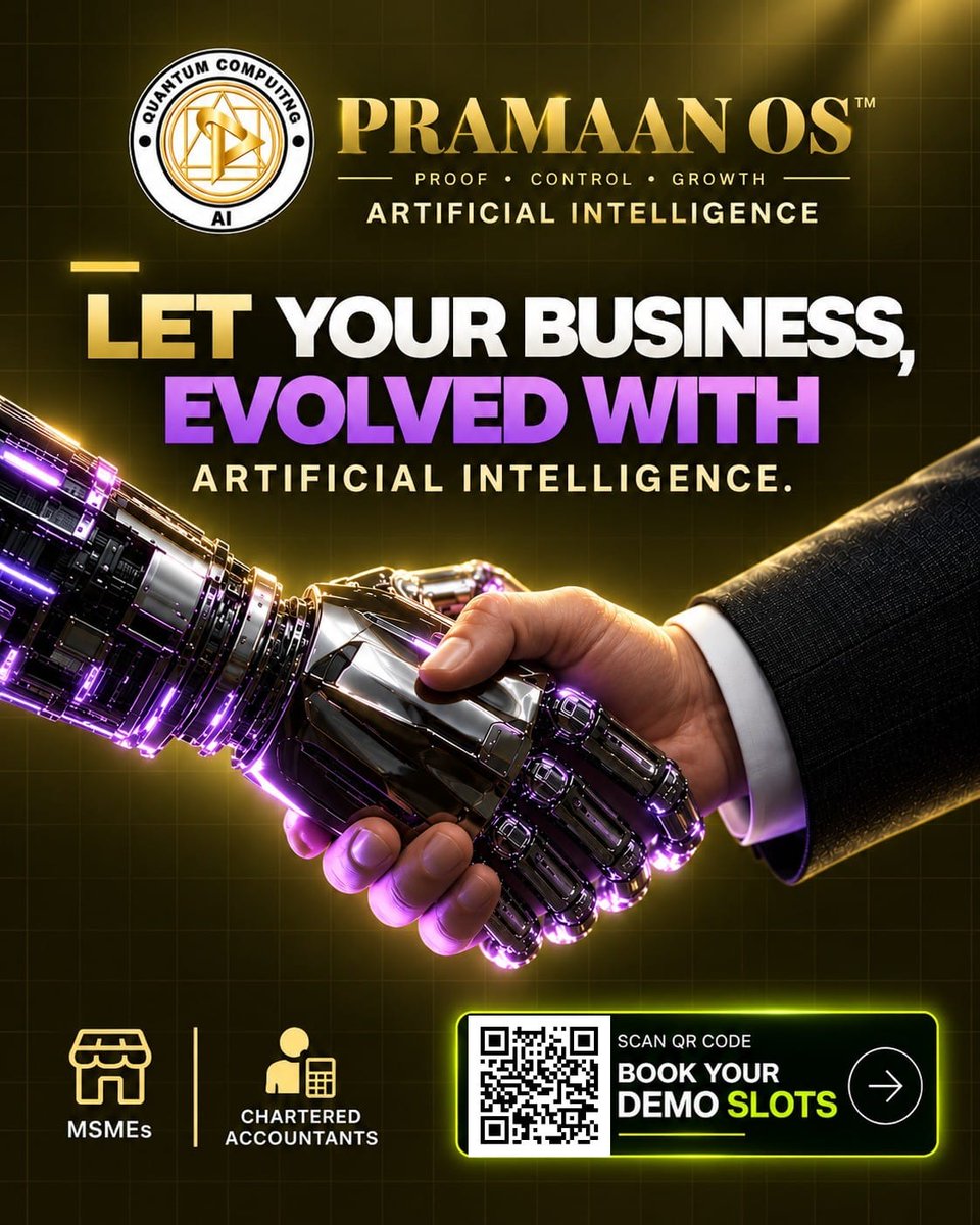PramaanOS's tweet photo. Artificial Intelligence isn’t about replacing people��it’s about amplifying what people can do. The right technology brings intelligence, speed and precision into everyday business, helping teams work smarter, make better decisions and unlock new possibilities. https://t.co/GnClClDFMQ