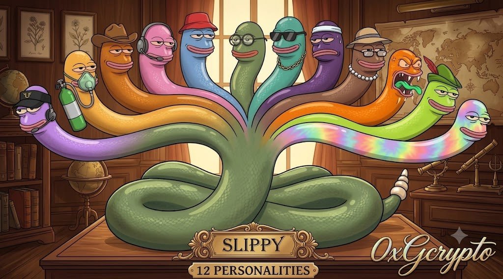 0xGaCrypto's tweet photo. assssssss...

most PFP projects on the timeline right now resemble an industrial garment factory: the same soulless face, just swapping a hat or throwing on a jacket, then labeling it "rarity"

@Slippyclub delivers a slap in the face to that mindset

it’s a single snake, yet it harbors 12 distinct personalities within one head

each morning, only one personality wakes up to seize control of that limbless body completely oblivious to what the other eleven are doing with their live

this isn't just some made-up story to fill out a bio. It is the reason this collection possesses a soul and imprints itself on the viewer's mind far more ruthlessly than 99% of the "peak utility" NFT projects launched this year

what i like about Slippy is simple: they aren't trying to sell you some far-fetched promise wrapped in a roadmap PDF

they are building a genuine character one that could thrive as a PFP, a legendary meme, a game character, or even a plush toy sitting on your desk, all while coming with actual commercial rights to the specific NFT you own

@Slippyclub doesn't need hands to pick your pocket; they use their quirky, offbeat style to take over your timeline.

the only question now is: which Slippy persona will take over your avatar this morning?