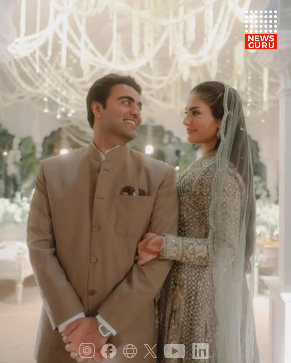 sofiasanchezuce's tweet photo. Punjab Chief Minister Maryam Nawaz’s daughter, Mahnoor Safdar, married Azaan Jabbar in a private nikah at Jati Umra. Close relatives and family friends attended, while her silver-grey and champagne bridal look and statement diamond necklace drew https://t.co/ZqJJiwiY89