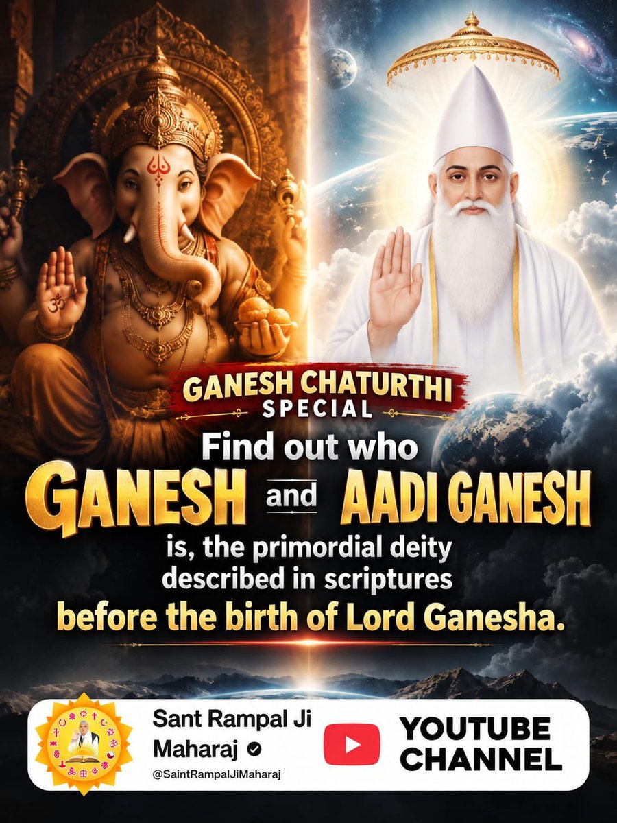 SopalRam1's tweet photo. #StoryOf_AadiGanesha
जानिए सिर्फ पूर्ण सतगुरु ही गणेश और आदि गणेश के बीच का भेद बता सकता है।
अधिक जानकारी के लिए देखें Sant Rampal Ji Maharaj YouTube Channel
Sant Rampal Ji YouTube https://t.co/uolLSOXtQQ