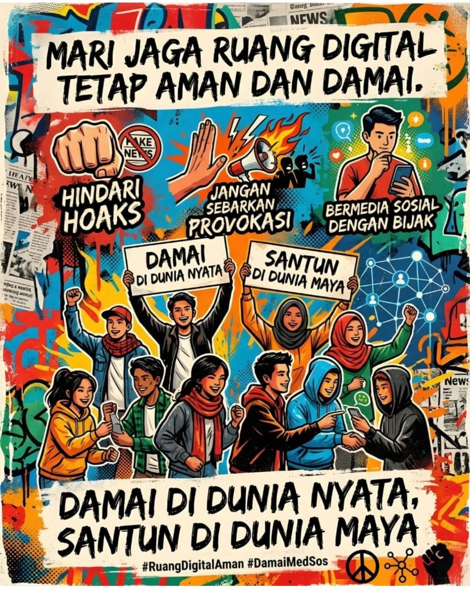 RadityaHilm4n's tweet photo. Sekarang tuh medsos isinya gampang banget panas, padahal kalau kita bisa lebih santun komennya pasti adem. Yuk Bersama Jaga Indonesia saring dulu sebelum share, jangan asal sebar hoax! #BijakMenyaringInformasi https://t.co/fAFmfA3nUB