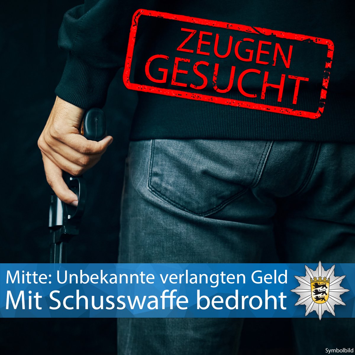 PP_Stuttgart's tweet photo. #Mitte Drei Unbekannte haben am Sonntag gegen 19.25 Uhr versucht, einen 21-Jährigen am Mailänder Platz auszurauben. Unter Vorzeigen einer Schusswaffe forderten sie Geld. Sie flüchteten, als sie ein Martinshorn hörten. Zur PM ▶️ https://t.co/siapXV5vJA Eure #Polizei #Stuttgart https://t.co/NAu0TynJfL