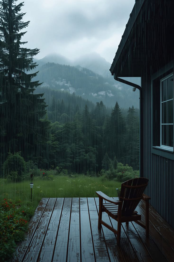 natureaest's tweet photo. Cozy peaceful rainy cabin in the forest https://t.co/mDn66C1lC4
