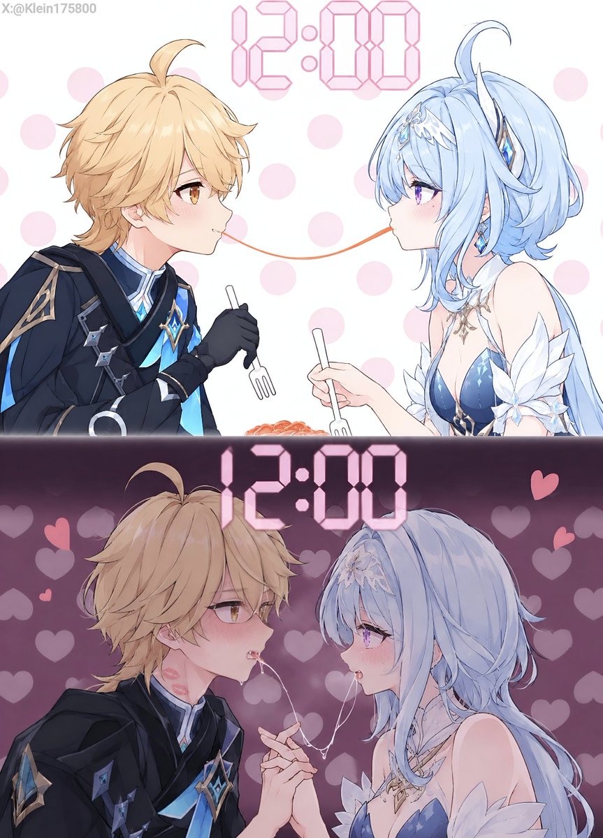 Klein175800's tweet photo. 12PM vs 12AM.

#GenshinImpact https://t.co/DQmyH4BQ3q