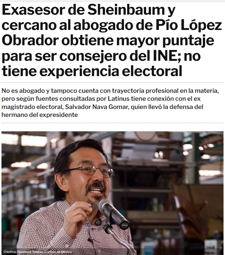 JorgeTejero's tweet photo. Él es Arturo Manuel Chávez López, uno de los Consejeros del @INEMexico que votaron a favor de censurar a @alitomorenoc y al @PRI_Nacional por vincular a MORENA con expresiones como narcorégimen, narcopartido, narcodictadura, narcogobierno, narcopropagandista y narcopolíticos.

El que coordinaba el movimiento de MORENA en Tlalpan y participó en la organización de apoyos para López Obrador en 2012.

El que comparte una historia política de décadas con Claudia Sheinbaum, desde el movimiento universitario de la UNAM en 1986.

El que trabajó en la administración de Claudia Sheinbaum en la Ciudad de México.

El que en 2023 fue autor de "Ideas para continuar la 4T", un libro que promovía la continuidad del proyecto de López Obrador con Claudia Sheinbaum.

El que fue representante legal de Claudia Sheinbaum en asuntos electorales, incluso durante el proceso de 2024.

El que hasta 2026 dirigió Talleres Gráficos de México, la institución que produce millones de boletas electorales.

El que fue elegido Consejero del INE con los votos de MORENA y sus aliados.

El que, como Consejero del INE, respaldó validar las boletas planchadas, aun conociendo perfectamente que eso es imposible porque, literalmente, él dirigía la institución que las produce.

El que preside la Comisión encargada de combatir las narcocandidaturas, pero que convenientemente reconoce que no pueden garantizar que el crimen organizado se infiltre en las candidaturas.

El que, desde la Comisión de Quejas, vota para impedir que el PRI y Alito señalen los nexos denunciados entre MORENA y los cárteles del crimen organizado.

El que hoy debería ser un Consejero autónomo del INE, pero cuya historia refleja todo menos autonomía del poder.

Usted juzgue.