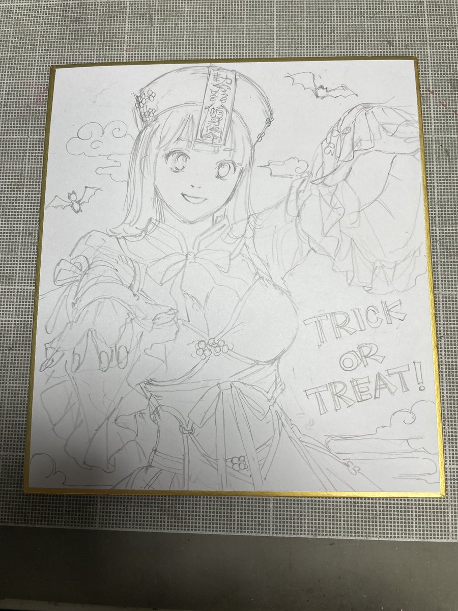 masumick's tweet photo. ファンボ１０月の色紙など描き描き https://t.co/jZ5GngHS0V