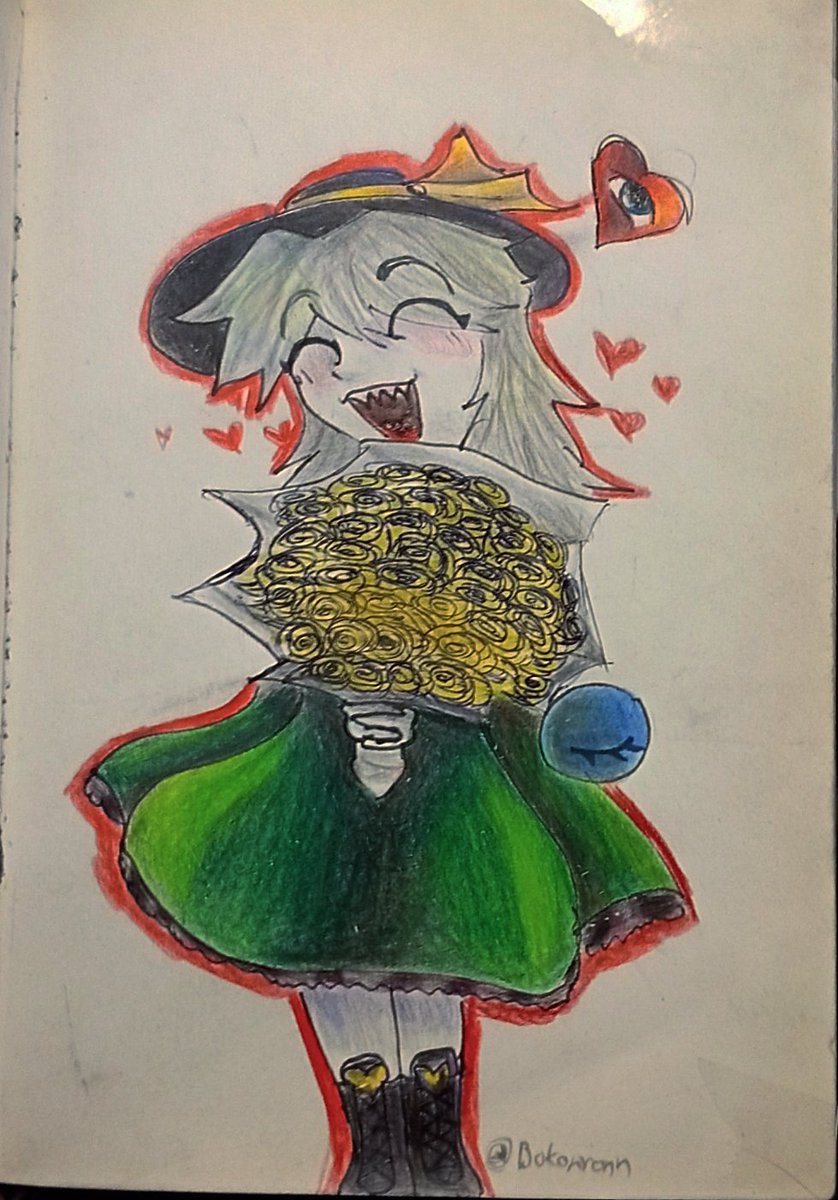 BokoNronn's tweet photo. Sé que ya es tarde, pero koishi no quería terminar el día sin entregarte esto para tí, espero lo disfrutes ♥️

#21Septiembre #touhou #floresamarillas https://t.co/8IjoYAlKLS