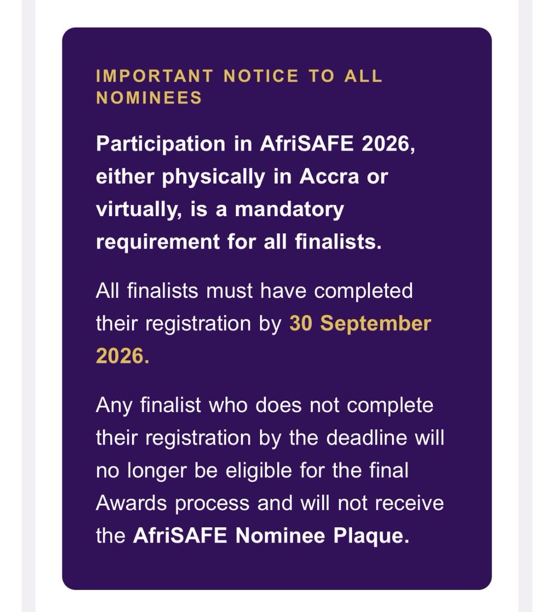 josfroz1's tweet photo. 🚨 14,607 nominees. 45 African countries. FINAL SHORTLIST! 🦺🎵

Honoured to make the AfriSAFE Safety Torch Bearer shortlist with HSE Meets Harmony.

🙏 Help me complete registration:
💰 Sponsor: https://t.co/hG1gLf2g6T
🤝 Connect me to a sponsor
📢 Share

One more step. https://t.co/4H6QWu8XeN