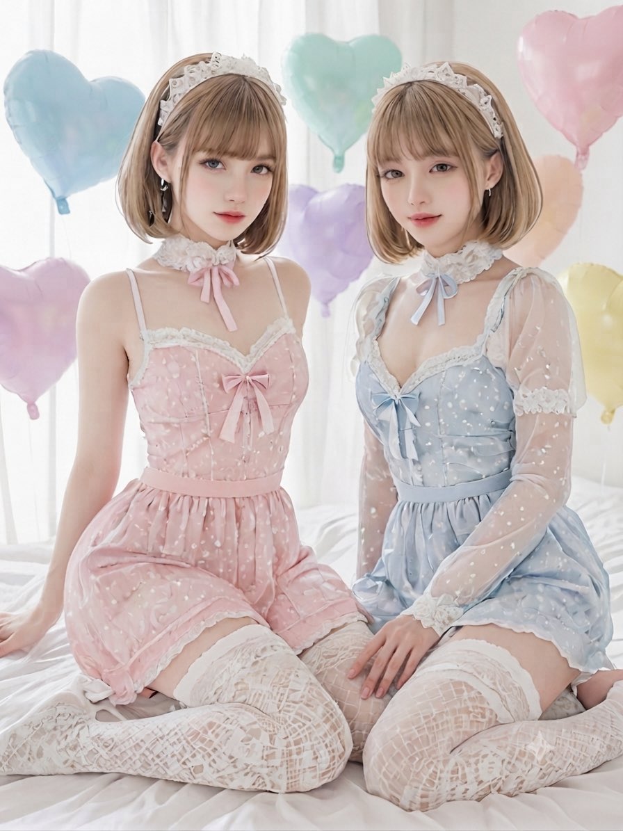 tarakozushi's tweet photo. Pastel Twins 🩷🩵
今日はふたりだけの小さなパーティー。お気に入りの色をまとって、甘い午後を楽しもう🎈🫧✨ https://t.co/ojb2DXxeZv