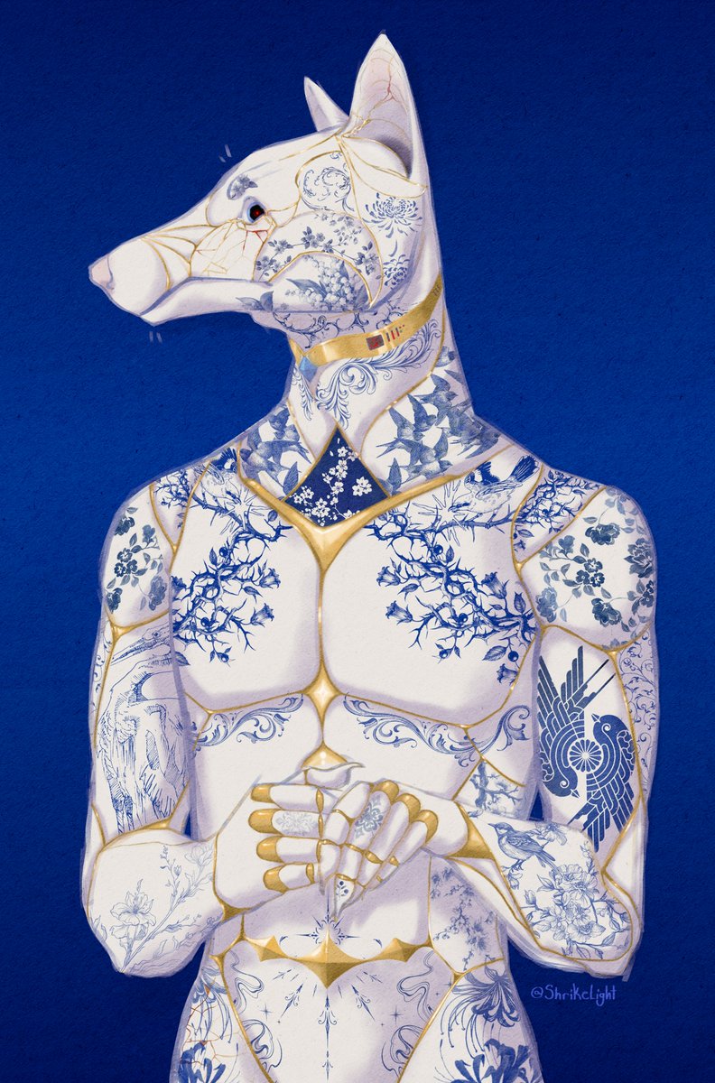 ShrikeLight's tweet photo. fun AU for Shrike (I am the only one having fun)  #art #werewolf #au #oc #pottery #porcelain #ceramics #ceramic https://t.co/PQnH04DQOa