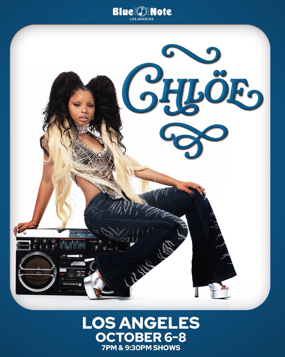 ChloeUpdateHQ's tweet photo. Chlöe will be performing at the LA Blue Note for a special 3 night residency, October 6-8. Link in Comments for Tickets 🍀🚨 https://t.co/ujVAoYPPzN