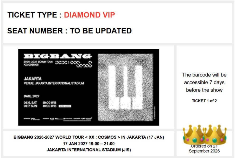 goingbindaeteok's tweet photo. WTS BIGBANG JAKARTA - ADD SHOW

DIAMOND VIP
CAT 1B

✅2 seats sebelahan
✅Dibantu tiket fisik
✅Grup Jastip
✅Trusted 100%
✅Proof
✅Cicilan ok
✅Full Payment ok

DM for price info

wtb wtt bigbang in jkt gdragon daesung taeyang V.I.P lfs lfb jaswar bigbang in jkt zona uang https://t.co/yY2ZPWXkwb