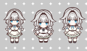 cottcan's tweet photo. ホコグラの等身感を判断するために描いた3種類のスピカちゃん https://t.co/hLkz38K1bR