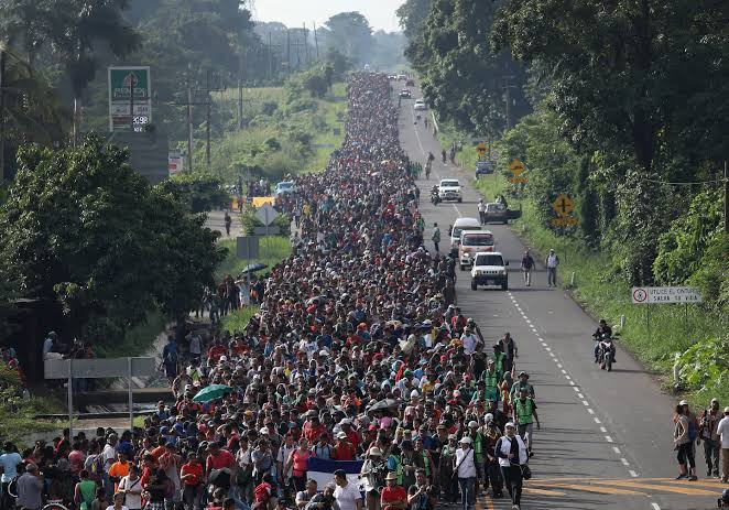 AwakenedOutlaw's tweet photo. Stop and think about how this went down before.  Makes you wonder who's pulling this together to hit our border just before the election.

I can't see how it will help them Dems as it will remind everyone that there are zombie hordes of illegal aliens who are still invested in invading us.