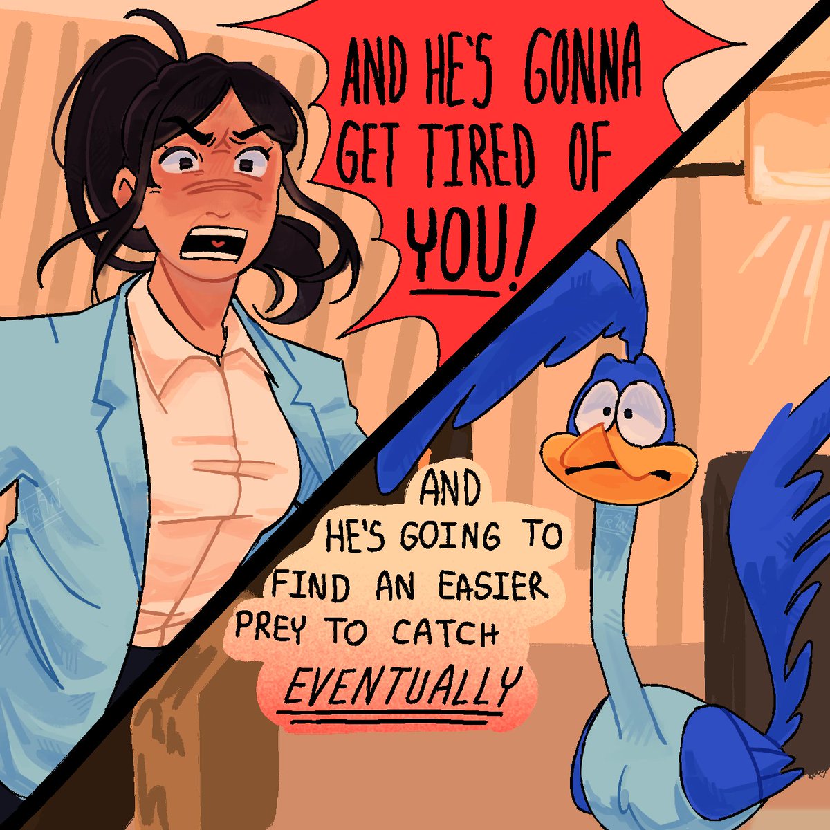 Sr_FranZZZ's tweet photo. I really liked this movie
Swap AU (technically the 1st person that came up with this is @larauwu19497047) where roadrunner is the one suing ACME, Paige is an easily stressed intern, etc. Im new in this so dont expect too many fanart
#coyotevsacme #roadrunner #paigeavery #wileroad https://t.co/fFkbwYbpOx
