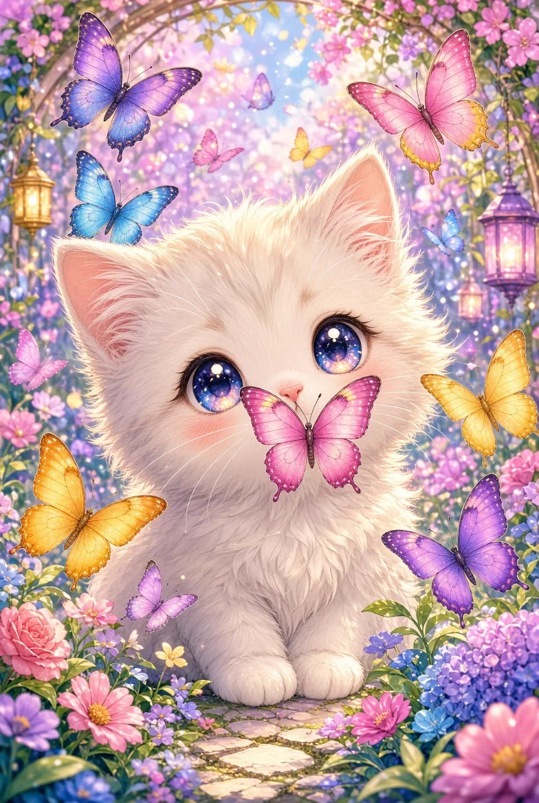 AIART 猫吉 в X: „にゃん☺🦋🦋😸“ / X