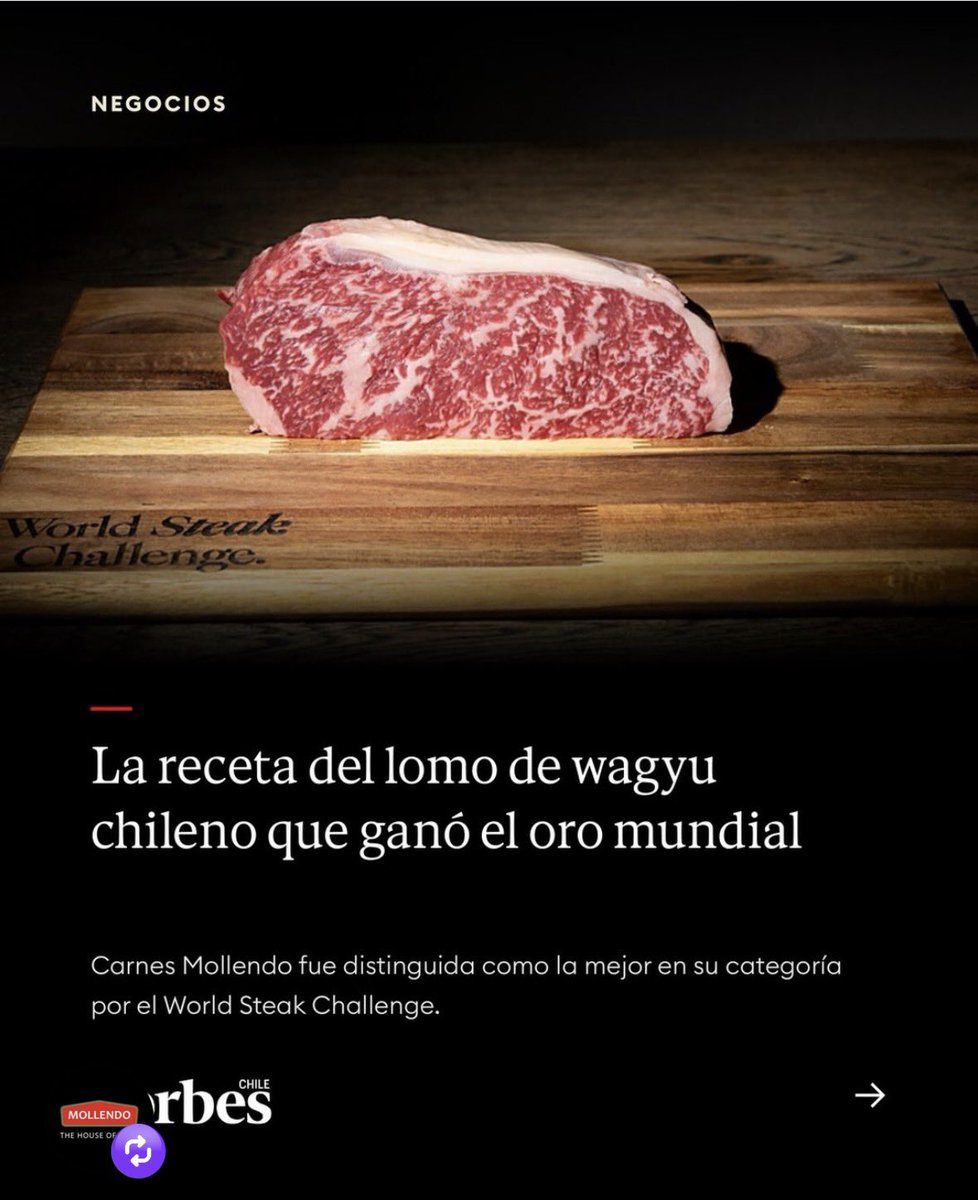DarioColombatto's tweet photo. By the Way, con Agrícola Mollendo SA ganamos el Oro Máximo en el World Steak Challenge realizado en Amsterdam hace unos días. Un Wagyu F1 con Angus criado en el sur chileno, y recriado y engordado en los corrales de Los Ángeles. Feliz de hacer estas recetas desde 2022!!! https://t.co/9SbH9ewxNd