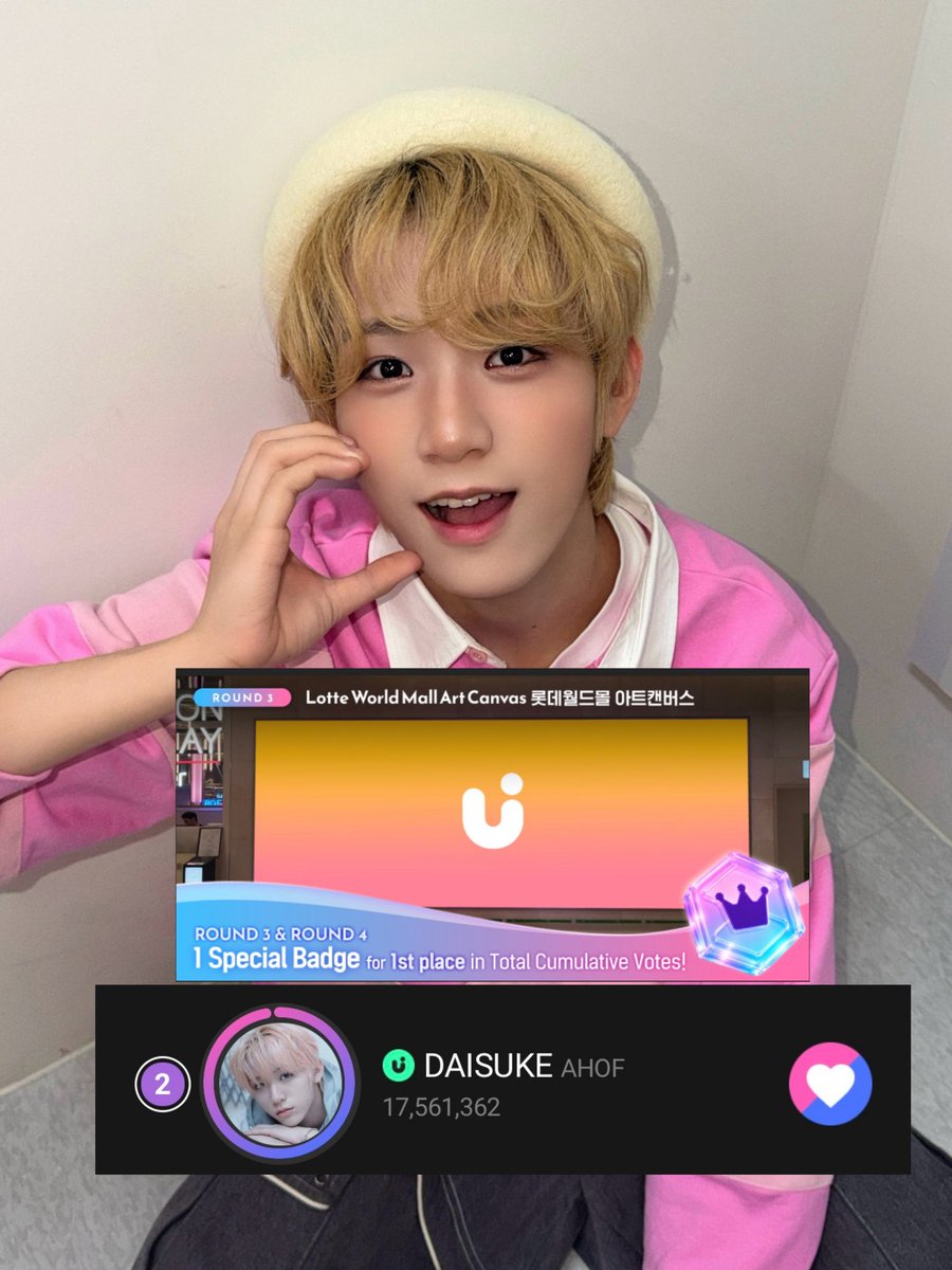 daisukevst's tweet photo. 📌DAILY REMINDER

📢 1 day left before R3 Ends

Our goal is to SECURE DAISUKE A SPOT IN TOP 2. 

Continue grinding and saving blue jams for DAISUKE! ☺️
 
There will be 4 rounds in this UPICK poll so let’s do our best throughout the voting period! 

✅𝐑𝐨𝐮𝐧𝐝 𝟏 (🗓️ 9/1 ~ 9/8) - Rank 5
✅𝐑𝐨𝐮𝐧𝐝 𝟐 (🗓️ 9/9 ~ 9/16) - Rank 1 
𝐑𝐨𝐮𝐧𝐝 𝟑 (🗓️ 9/16 ~ 9/23)
➡️ TOP 2 advance to the Final
𝐅𝐢𝐧𝐚𝐥 (🗓️ 9/23 ~ 9/30)

🐻 ROUND 3: ROOKIE ARTIST POLL
🗓️ SEP 16-23, 2026
🎯 SECURE A SPOT IN TOP 2

#DAISUKE #다이스케 
#AHOF #아홉