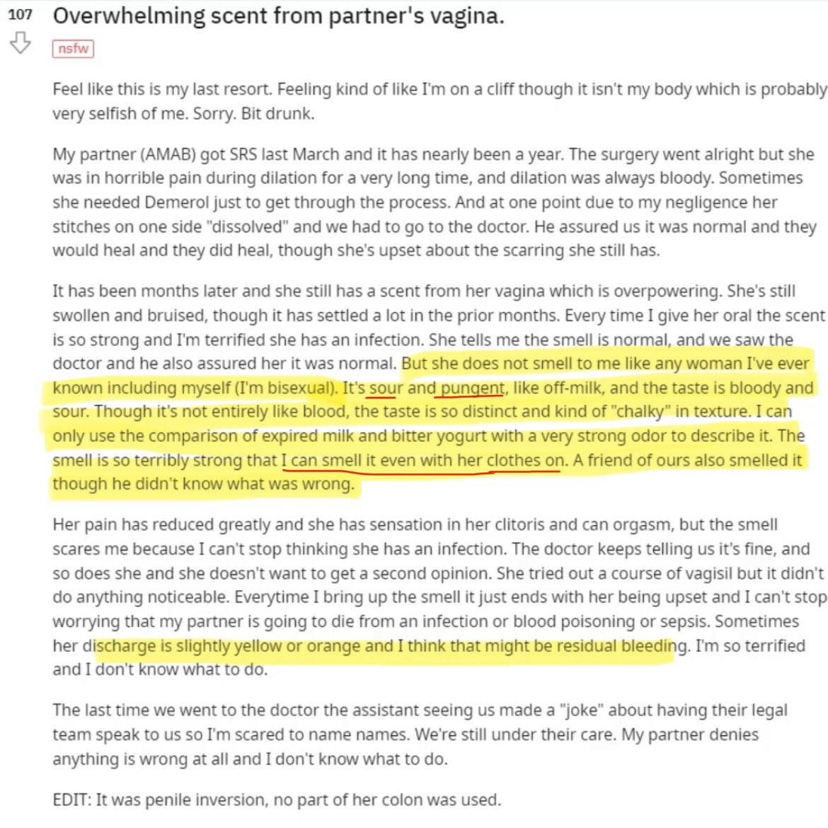 clitduvall's tweet photo. Woman eats out her tranny partner’s “vagina”, compares it to off-milk. https://t.co/TDuNBrO0kq