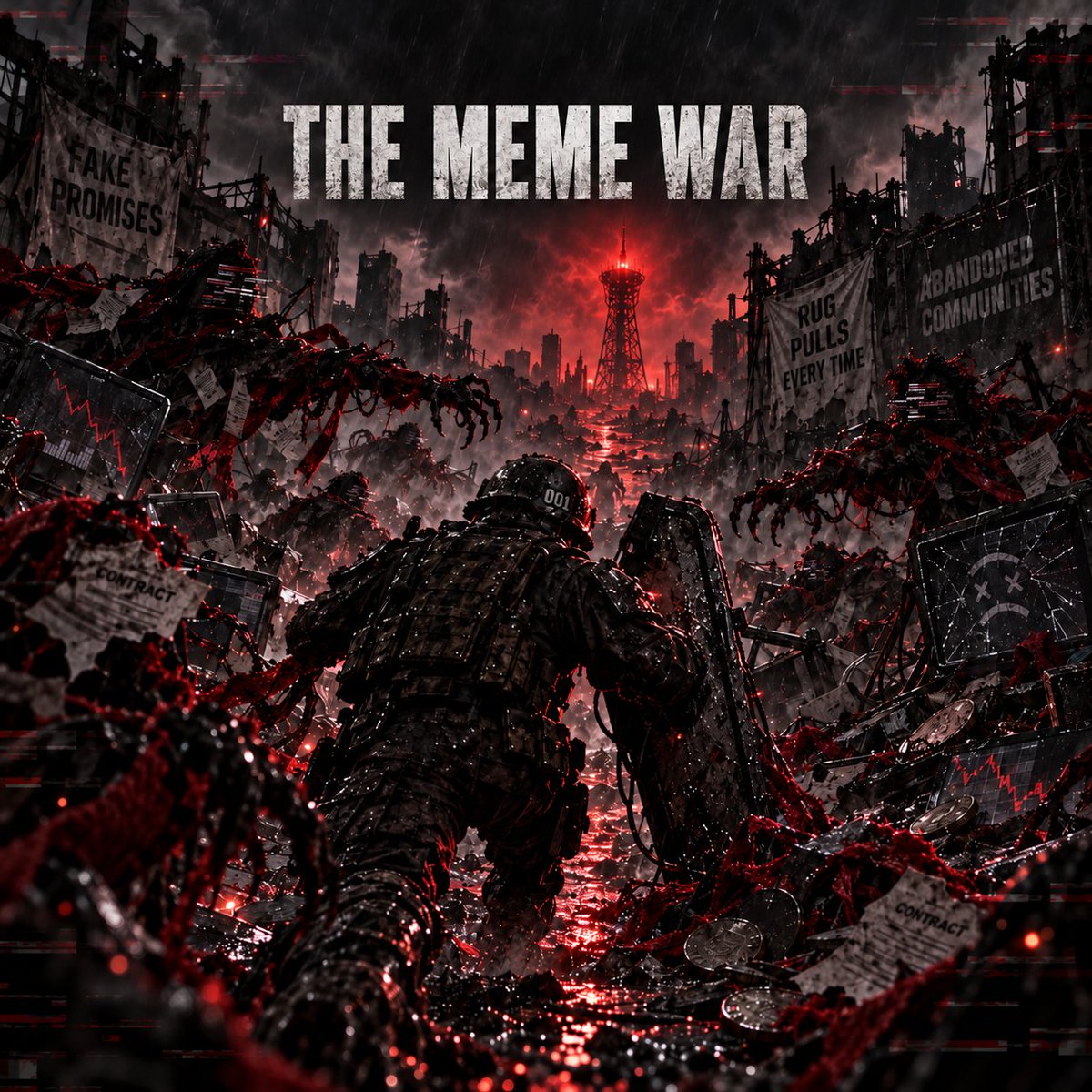 TheLastMemesig's tweet photo. The Rugs destroyed the old meme world.

Communities abandoned.
Promises broken.
Every signal turned red.

But one soldier is still moving toward the final tower.

He doesn’t know what waits beyond the battlefield.

He only knows the signal must be restored.

THE MEME WAR HAS BEGUN.