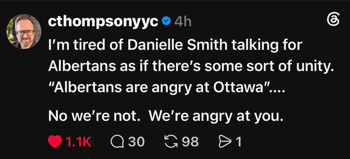 sherlockeditor's tweet photo. Yeah, we are angry at Danielle Smith. Every time she says 'Albertans' she means herself, in that royal 'we' appointed by god sort of way that monarchs used to use because she sure as hell isn't speaking for the people of Alberta. We must stop normalizing liars like Smith. 🇨🇦🍁👇 https://t.co/iJjI04QAvV