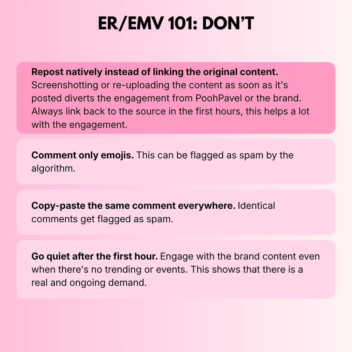 poohpavelstats's tweet photo. As Pooh always says ✨Strategy✨.
So we compiled a list of good practices to help boost PoohPavel engagement. 

Let’s go!

#PoohPavel
#ppoohkt
#pavelphoom https://t.co/GCvi9r7SUH