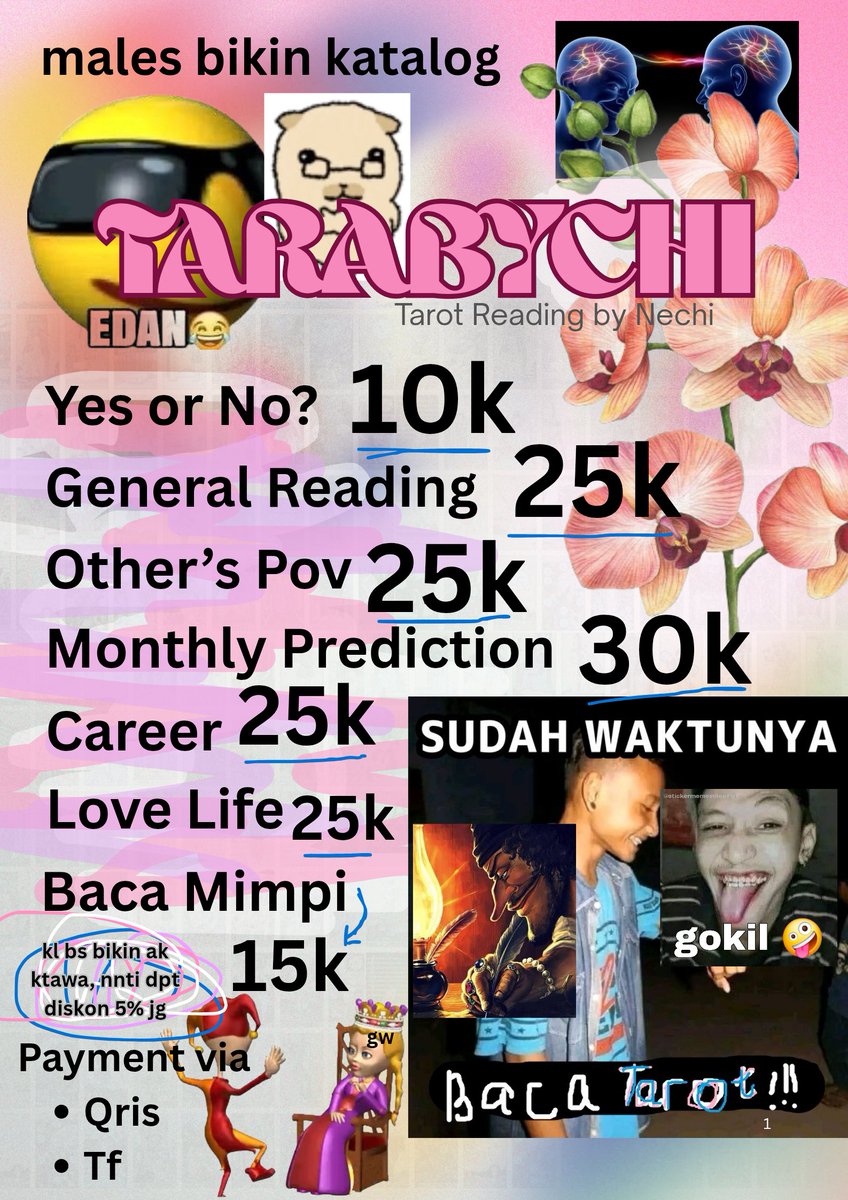 lefayeries's tweet photo. hai, teman teman.. aku buka yaaaaaahhhhhhh tarot nya 

#tarot #tarabychi #zonaba #zonajajan https://t.co/yKRDkPxapQ